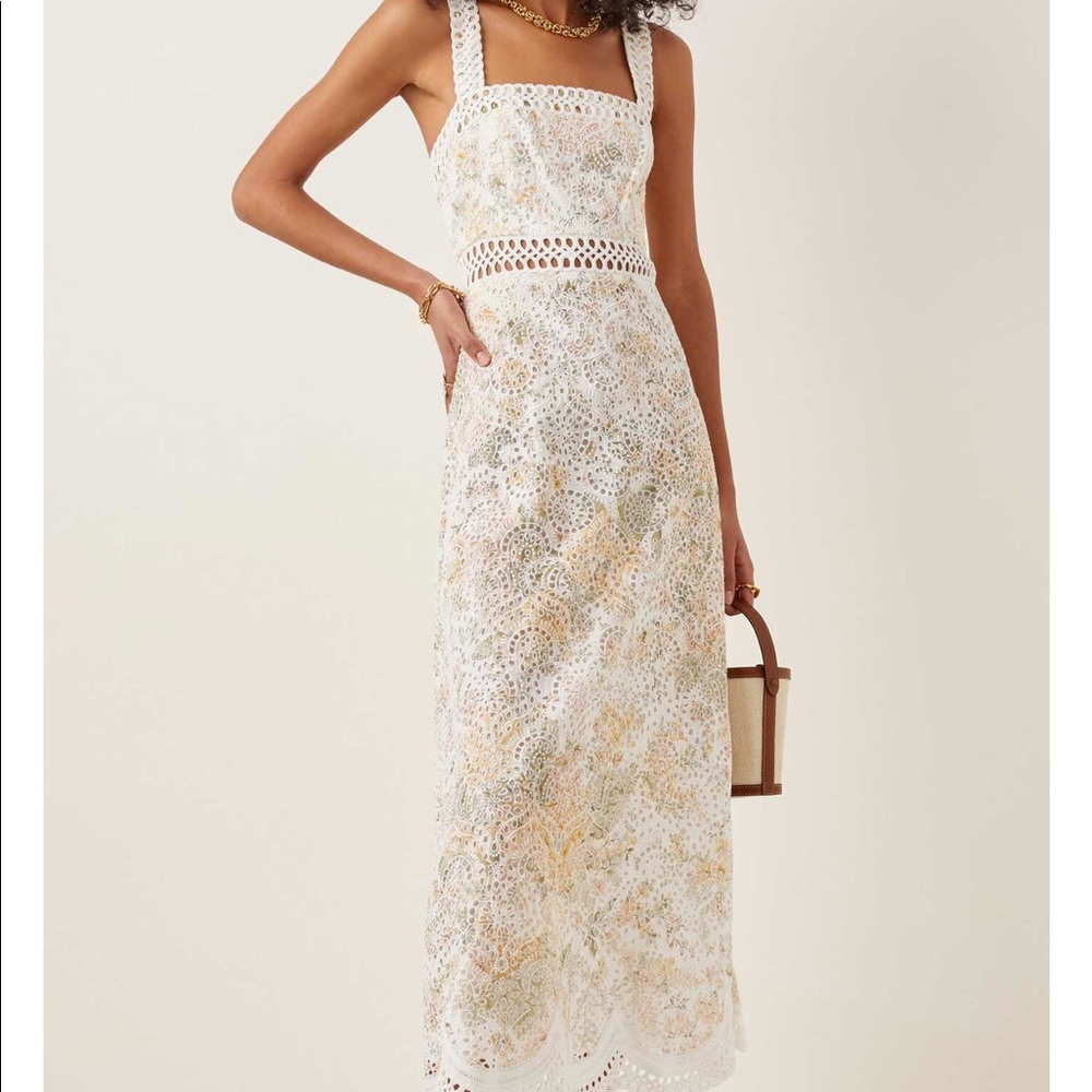 FINAL. NWT Zimmermann Floral Broderie Anglaise Midi Dress